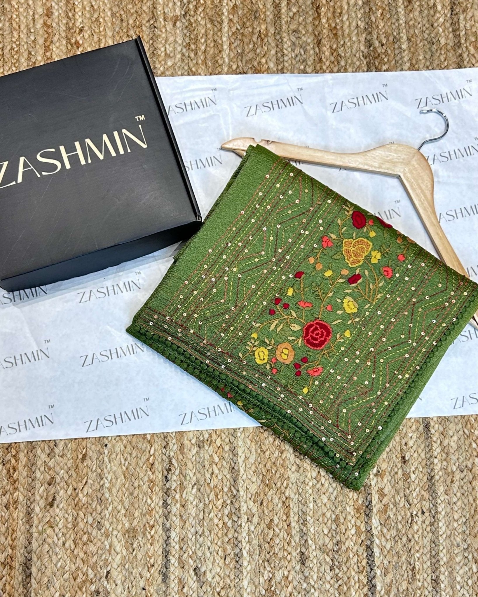 SAREE/MHE28 Zashmin Gulbahar Green - Zashmin